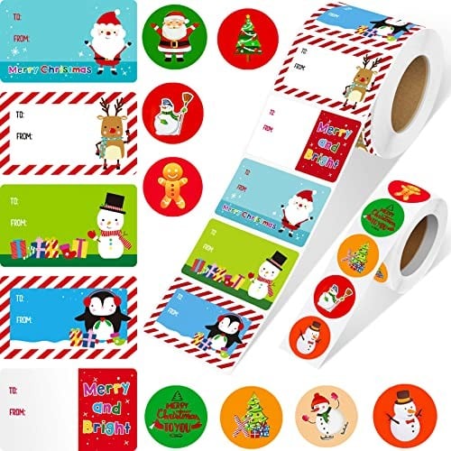 500pcs/roll Christmas Gift Labels From/To Name Tags Christmas Gift Stickers