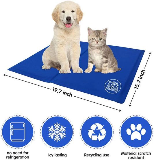 Bravpet Pet Cooling Mat Pet Self cooling pad mat beds mats Comfort for Cats and Dogs Medium