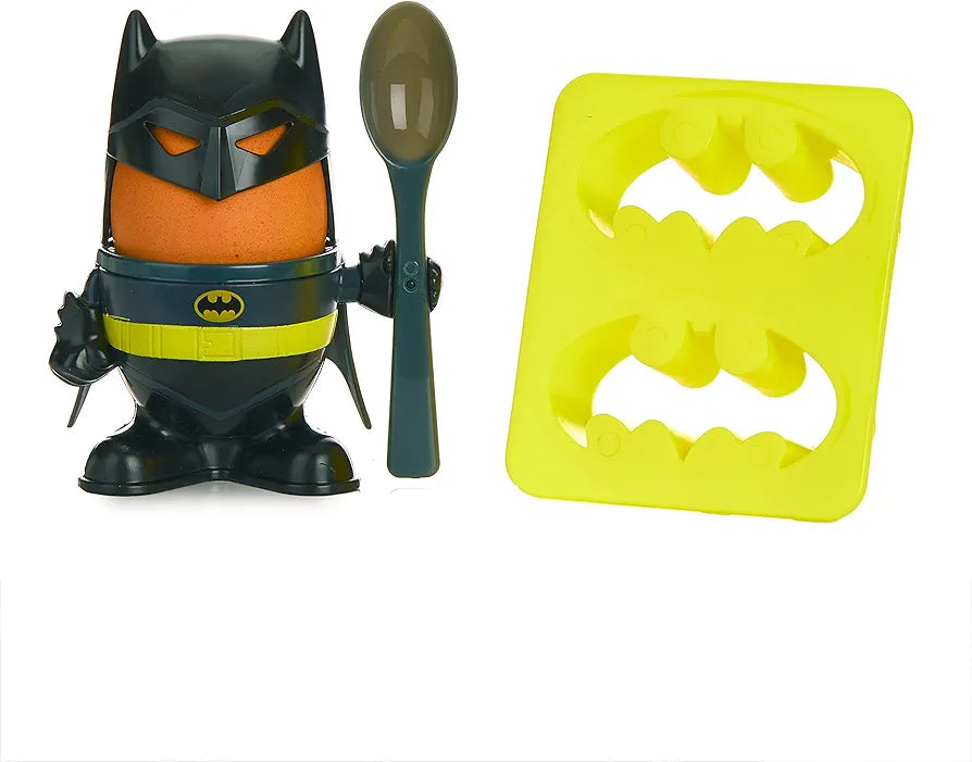 Paladone PP4431DC Batman Breakfast Set with Egg Cup, Topper, Spoon, Toast Cutter, Officially Licensed DC Comics Product, Multi-Colour, 6 x 20 x 14 cm