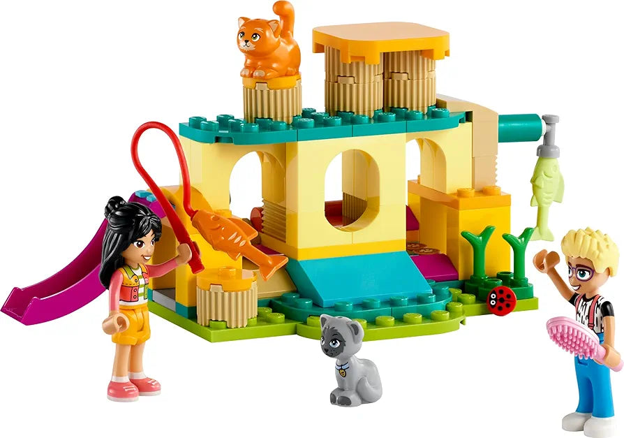 LEGO Friends Cat Playground Adventure, Animal Toy with Figures and Pet Accessories Including a Fish, Gift for 5 Plus Year Old Girls, Boys & Kids, Includes Mini-Doll Characters Olly and Liann 42612