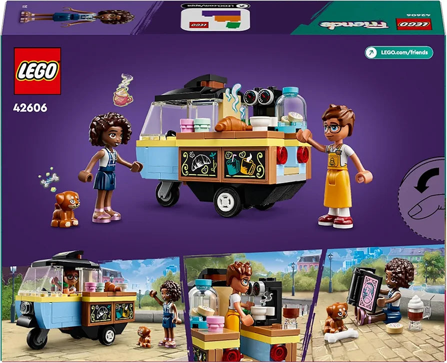 LEGO Friends Mobile Bakery Food Cart Toy for 6 Plus Year Old Girls, Boys & Kids, Vehicle Playset, Includes, Aliya and Jules Mini-Doll Characters and Aira Pet Dog Figure 42606