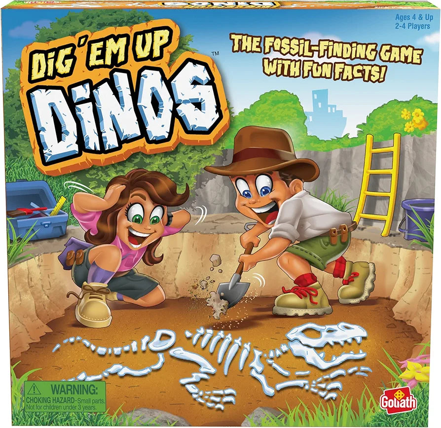 Dig 'em Up Dinos: The Fossil Finding Game with Fun Facts! | Kids Games | For 2-4 Players | Ages 4+