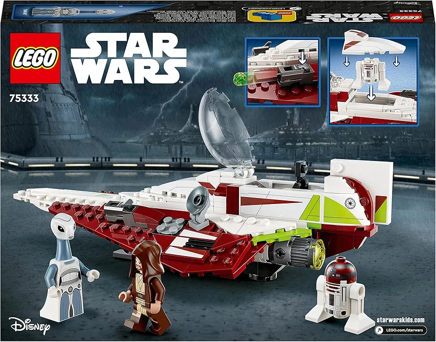 LEGO Star Wars Obi-Wan Kenobi’s Jedi Starfighter Set, Buildable Toy for 7 Plus Year Old Boys and Girls, with Taun We Minifigure, Droid Figure and Lightsaber, Attack of the Clones Gift Idea 75333