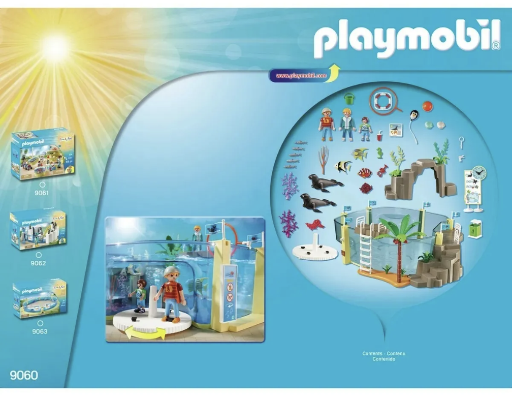 Playmobil 9060 Family Fun Aquarium Pool Enclosure With Fillable Water Enclosure