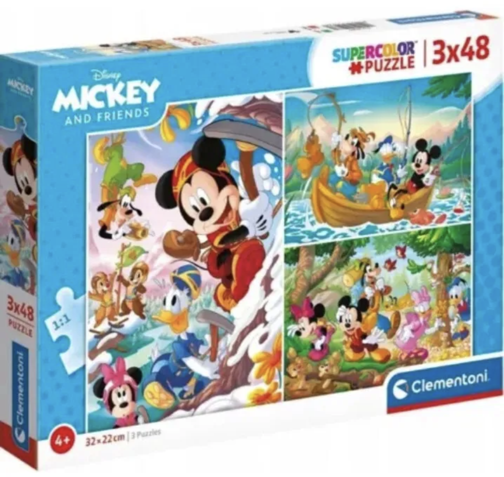 Puzzle 3x48 elementów. Mickey i przyjaciele