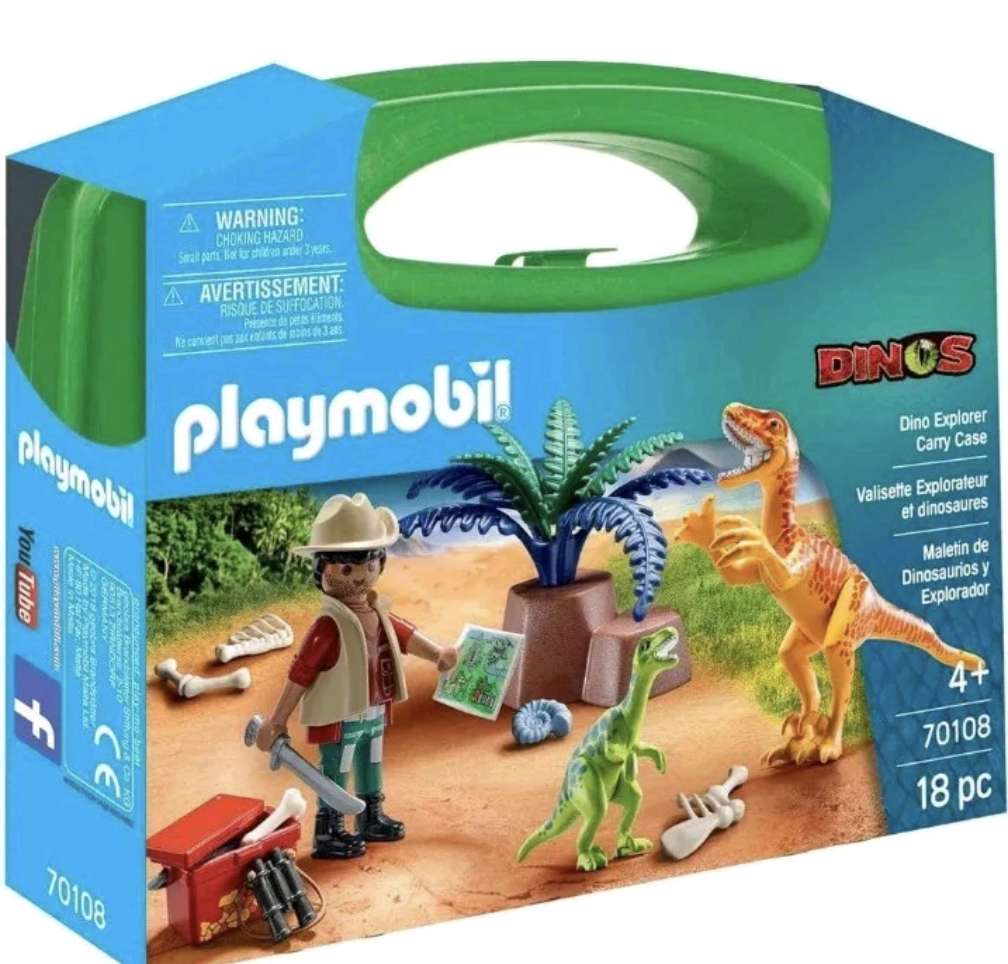 PLAYMOBIL 70108 DINOSAUR 🦖EXPLORER PLAYSET  WITH CARRY CASE.