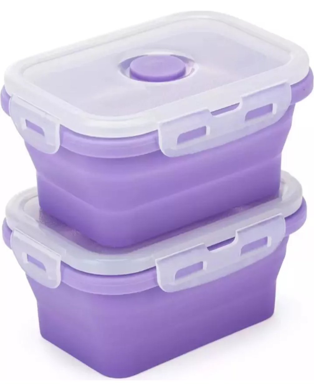 Itsy Silicone Collapsible Snack Storage Pots for Baby Food Prep Snacks Lunchbox