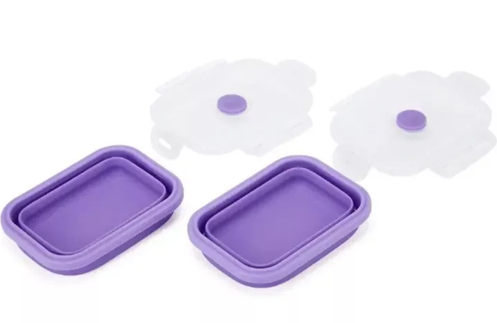 Itsy Silicone Collapsible Snack Storage Pots for Baby Food Prep Snacks Lunchbox