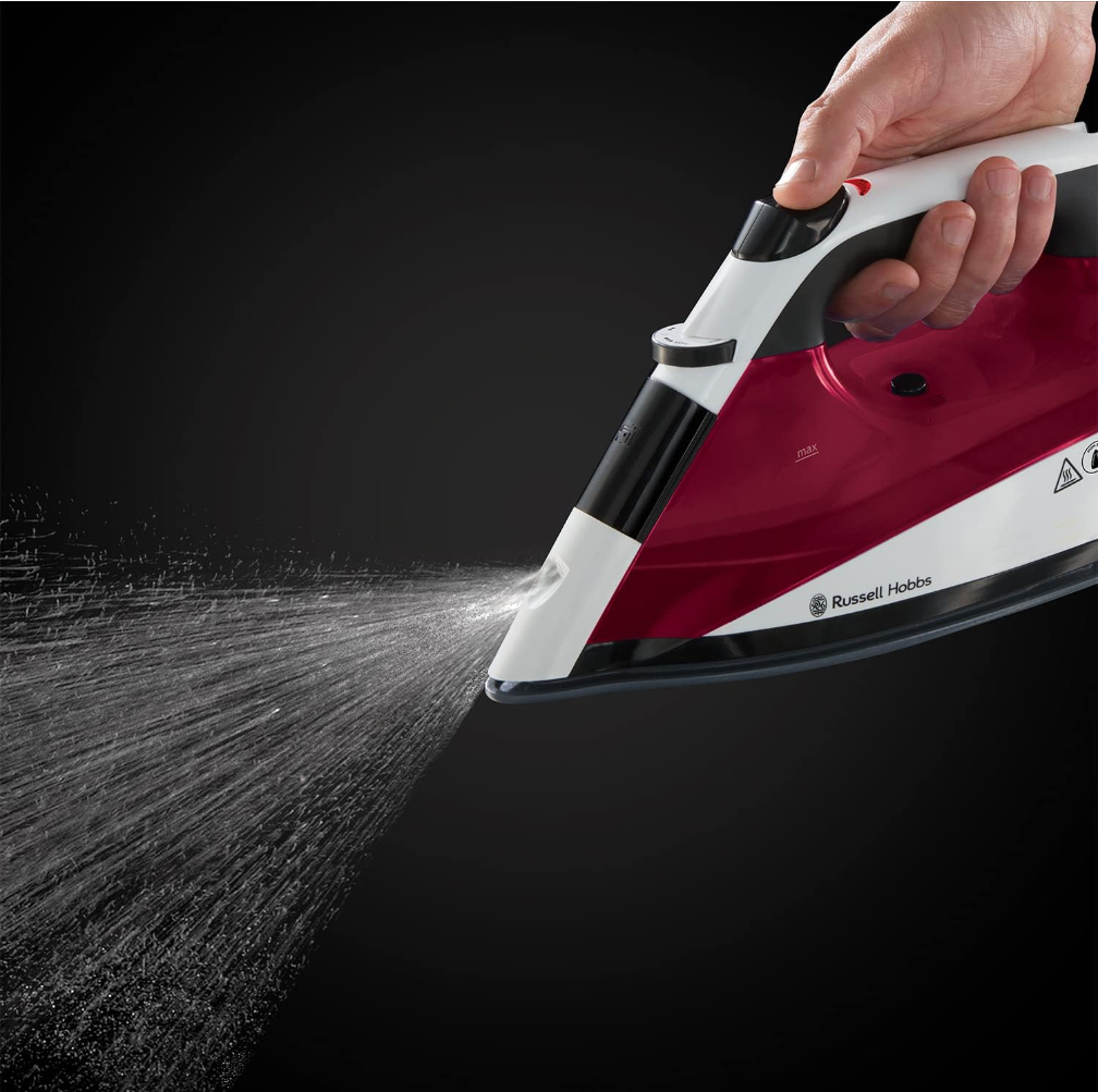 Russell Hobbs Auto Steam Technology Iron, Non-stick soleplate with even steam, 320ml Water Tank, 45g continuous steam, 130g shot of steam, Anti-drip & anti-calc function, 2m Cord, 2400W, 22520