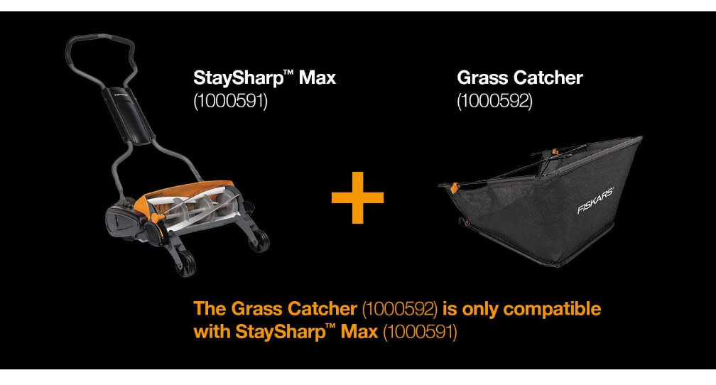 Fiskars StaySharp Grass Catcher, Capacity: 18 litres,