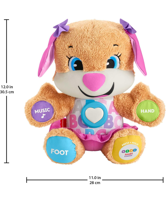 Fisher-Price Laugh & Learn Smart Stages Puppy, Interactive Baby Toys 6 to 36 Months, Educational Toys for 1 Year Old Girls and Boys with Music and Lights, Sound Toys, UK English Version