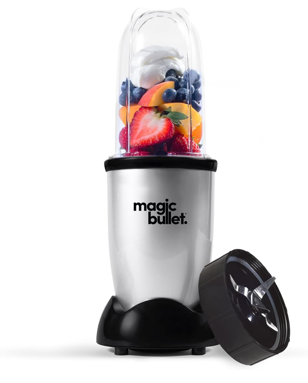 nutribullet magic bullet Starter Kit - All-in-one Food Processor & Blender - 10,000 RPM Speed - 4 Piece Kit with 1x High Torque Power Base, 1x Tall Cup & Flip Top Lid & 1x Cross Blade - For Meal Prep