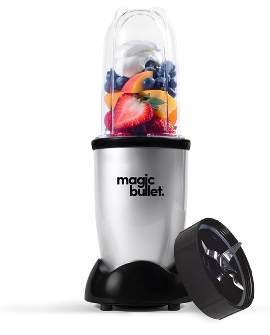 nutribullet magic bullet Starter Kit - All-in-one Food Processor & Blender - 10,000 RPM Speed - 4 Piece Kit with 1x High Torque Power Base, 1x Tall Cup & Flip Top Lid & 1x Cross Blade - For Meal Prep