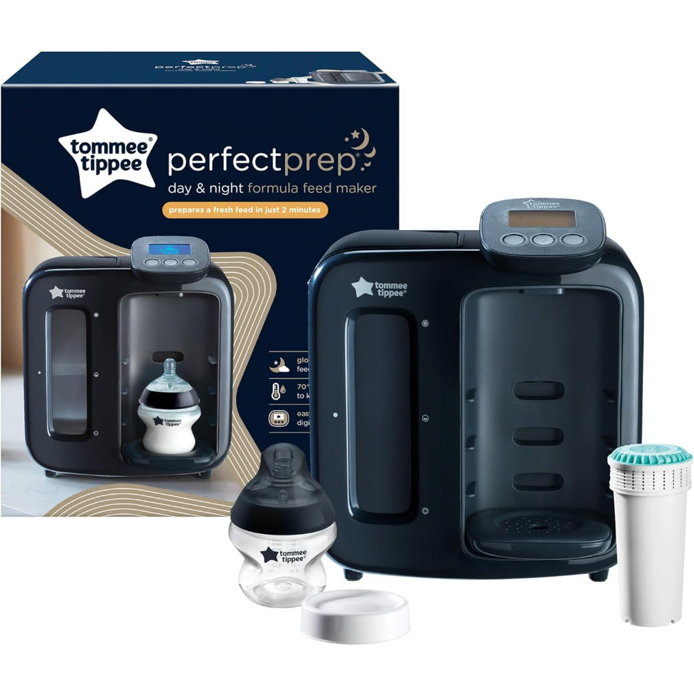 Tommee Tippee Perfect Prep Day & Night, Baby Bottle Maker Machine with Digital Display and Adjustable Volume, Black