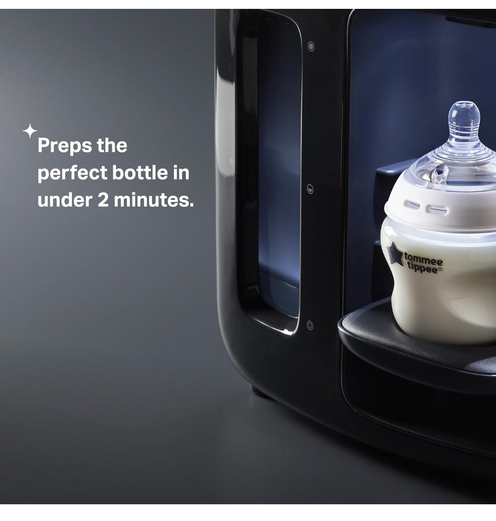 Tommee Tippee Perfect Prep Day & Night, Baby Bottle Maker Machine with Digital Display and Adjustable Volume, Black