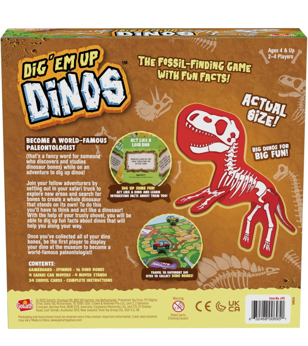 Dig 'em Up Dinos: The Fossil Finding Game with Fun Facts!