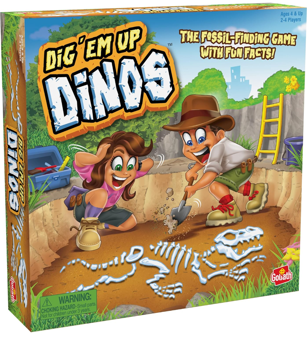 Dig 'em Up Dinos: The Fossil Finding Game with Fun Facts!