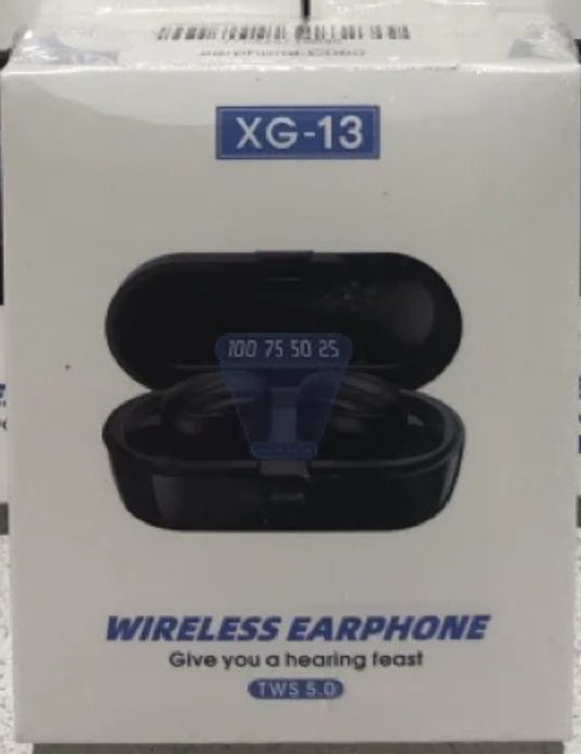 Nobranded Mini Bluetooth Wireless Earbuds 5.0 Stereo Sports Tws Bluetooth Headset Power Display XG13 with packaging (black)