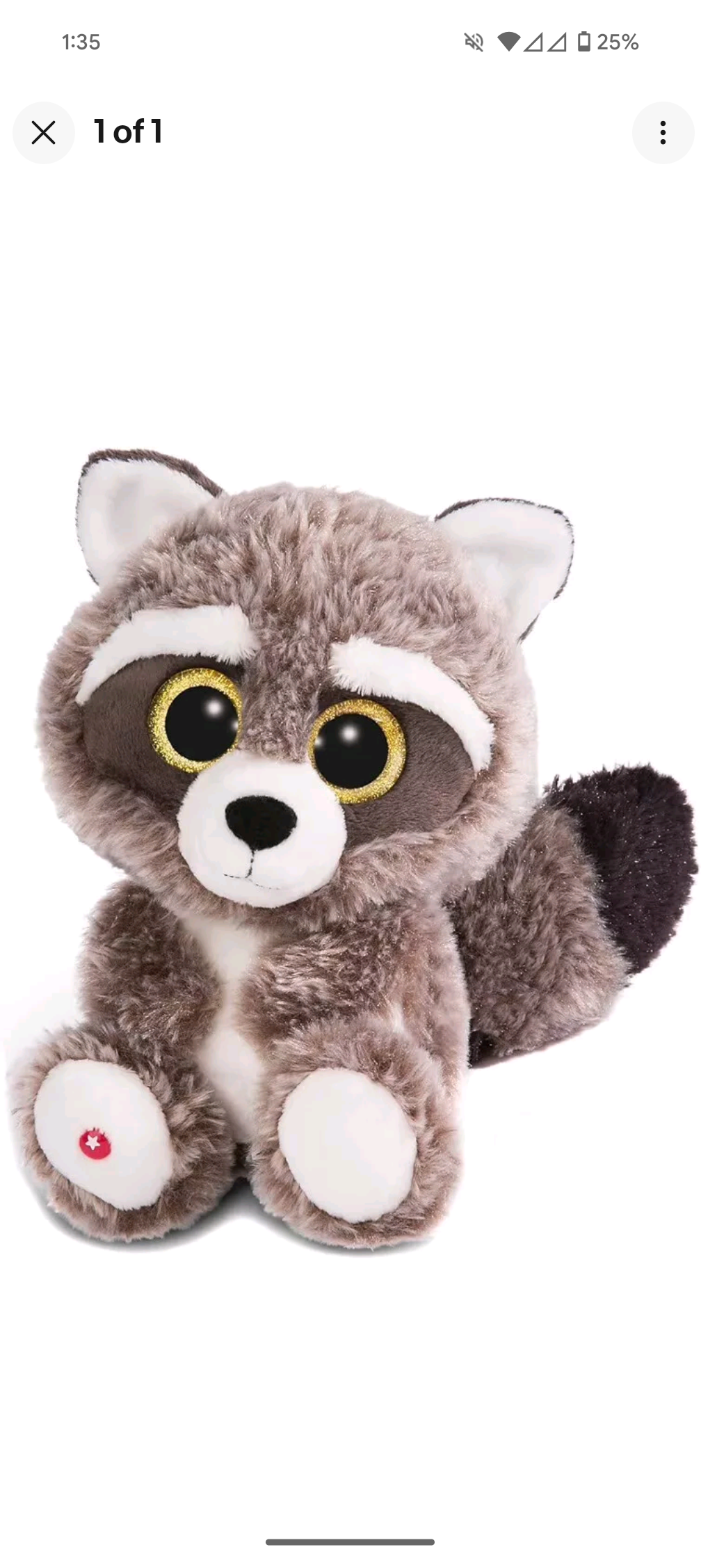 Nici Glubschis Cuddly Toy Racoon Clooney 15cm, Brown, 15 cm