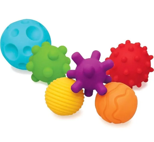 Infantino Textured Multi Ball Set | 6m+ | Baby sensory exploration Toy | 6 Pcs