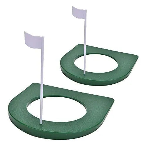 2Pcs Golf Putting Cup Hole Outdoor Putt Trainer Office Garden Flag Tools