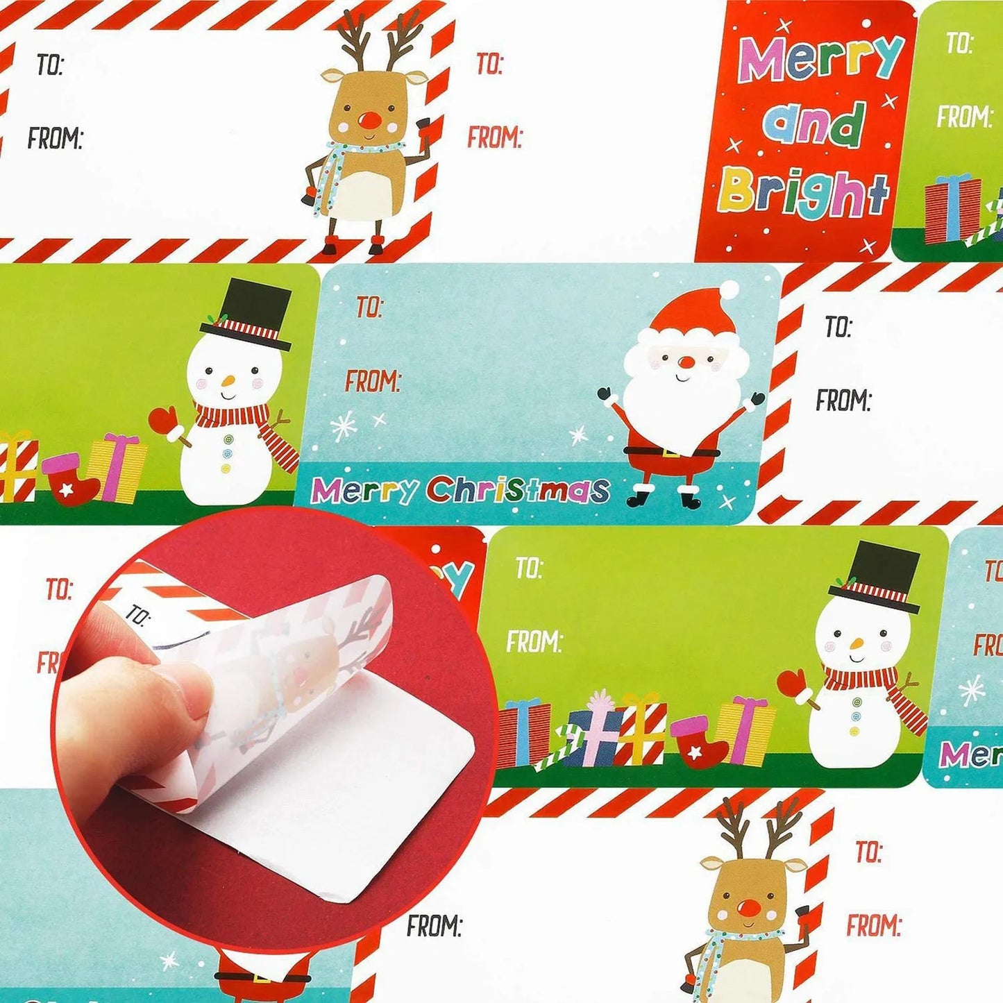 500pcs/roll Christmas Gift Labels From/To Name Tags Christmas Gift Stickers